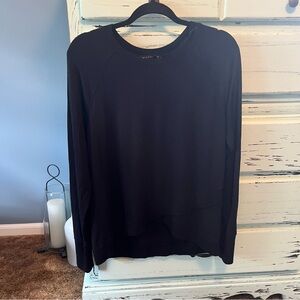 Athleta Midnight Black Crew Neck Long Sleeve size L.